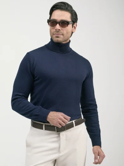 پلیور سرمه ای یقه اسکی 86